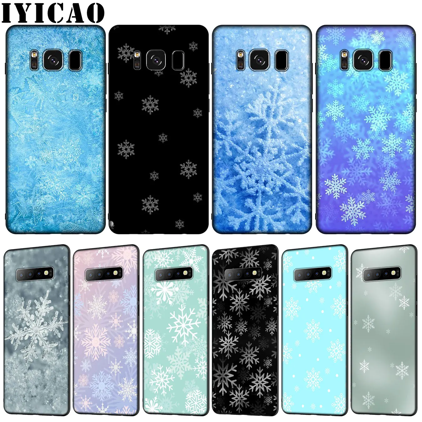 

IYICAO snowflake Soft TPU Silicone Phone Case for Samsung Galaxy S10 E S9 S8 Plus S6 S7 Edge S10e