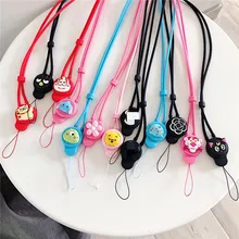 Универсальный мобильный ремень для телефона веревка ручной ремешок силиконовый для ключей ID мультяшный кулон милые аксессуары для Airpods чехол