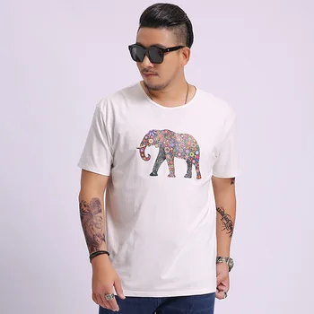 

Short Sleeve T Shirt Male Big Size Tide Fat Man Loose Plus Fat Plus Large Size Fat Solid Color Round Neck Spuer Brand Sweat Half