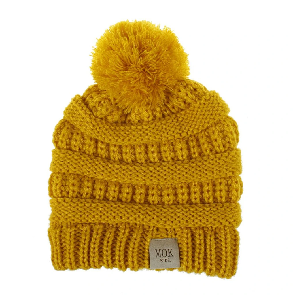 New Fashion Newborn Cute Baby Beanies Boys Girls Winter Keep Warm Hat Kids Knitted Wool Hemming Hat Fit Boy Cap Knitted 904