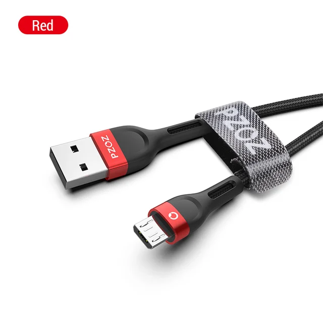PZOZ Micro USB Cable Fast Charging 3A Microusb Cord For Samsung S7 Xiaomi Redmi Note 5 Pro Android Phone cable Micro usb charger Red