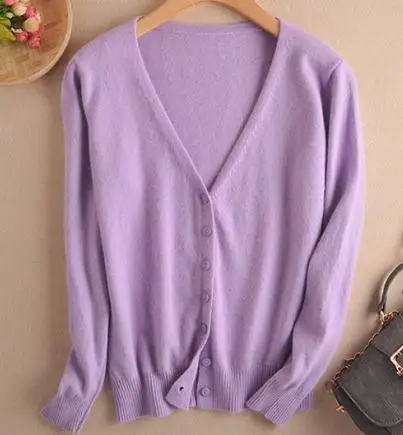 Vneck Color 4 Горячая Распродажа, мягкие свитера, куртки для женщин, кашемир и шерсть, вязаные Джемперы, 12 цветов, женские кардиганы, зима/осень, трикотаж - Цвет: Vneck Color 4