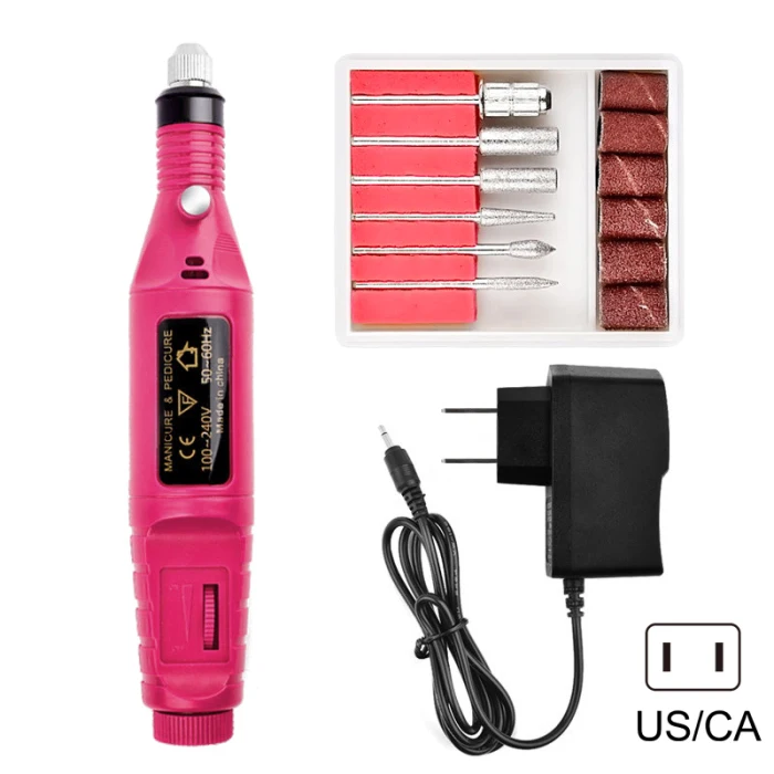 Manicure Machine Electric Nail Drill Bit Set Mill Cutter Mini Nail Art Sanding File WH998