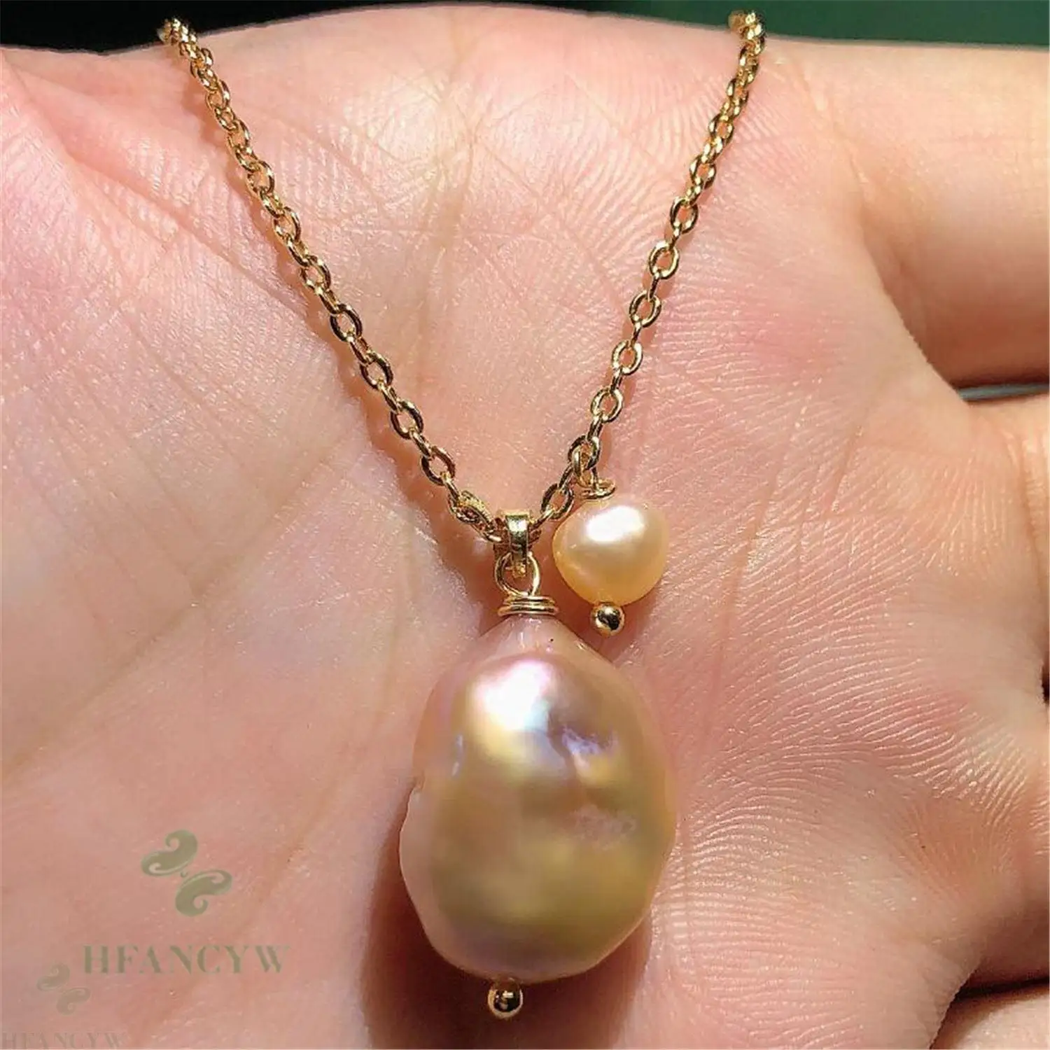 13-16mm Natural Baroque Freshwater Pearl Necklace 18 inches Chic Chain Women Hang Cultured Wedding | Украшения и аксессуары