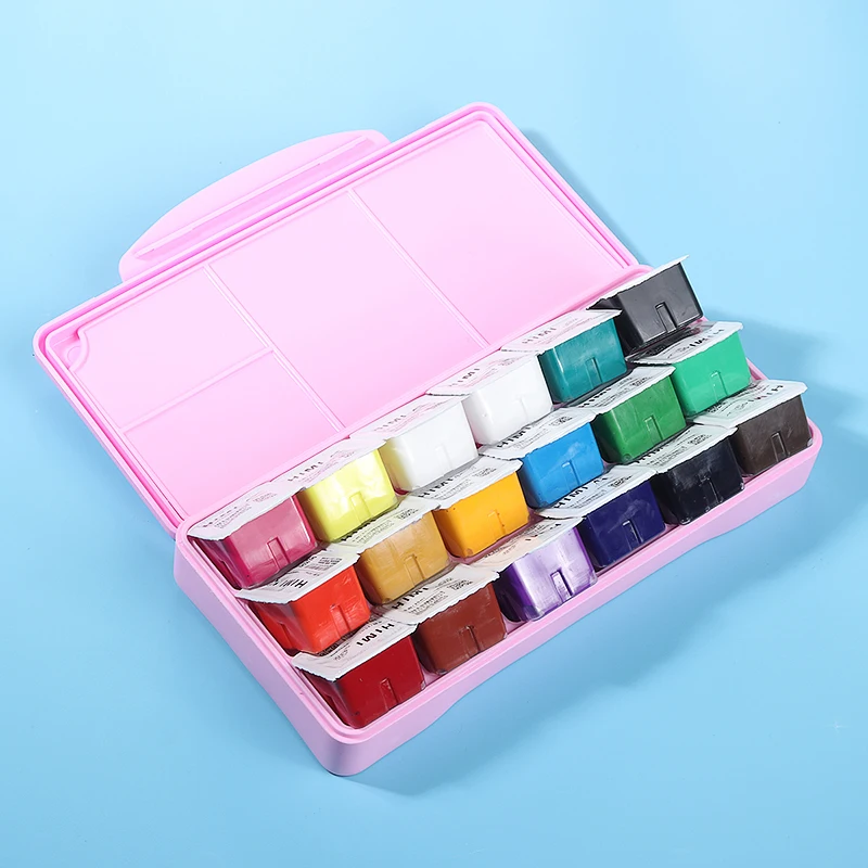 

18 Colors Gouache Paint Set 30ml Jelly Cup Design Water Color Paints Pigment with Portable Box Suitable for Artists Paint Tool