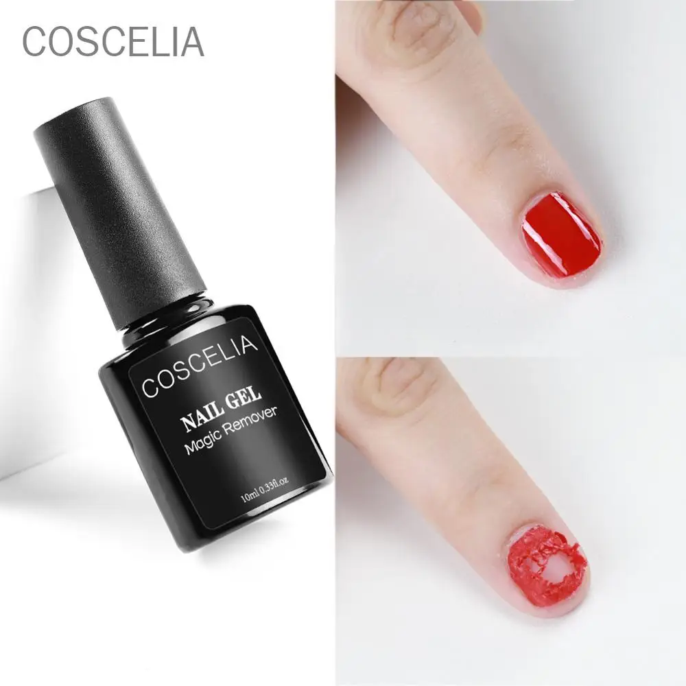 

COSCELIA 10ml Magic Nail Gel Polish Burst Remover Soak Off Gel Polish Cleaner Lint Free Wipes Nail Supply Professional Nail Art