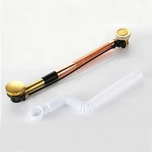 Cheap 600mm length gold plated solid brass bathroom Bathtub drainer Bathtub accessories bathtub drainer