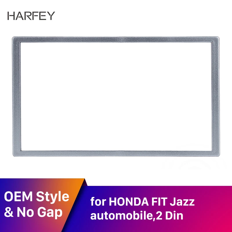 Универсальная серебряная рамка Harfey 173*98 мм 2Din для приборной панели радио HONDA FIT Jazz