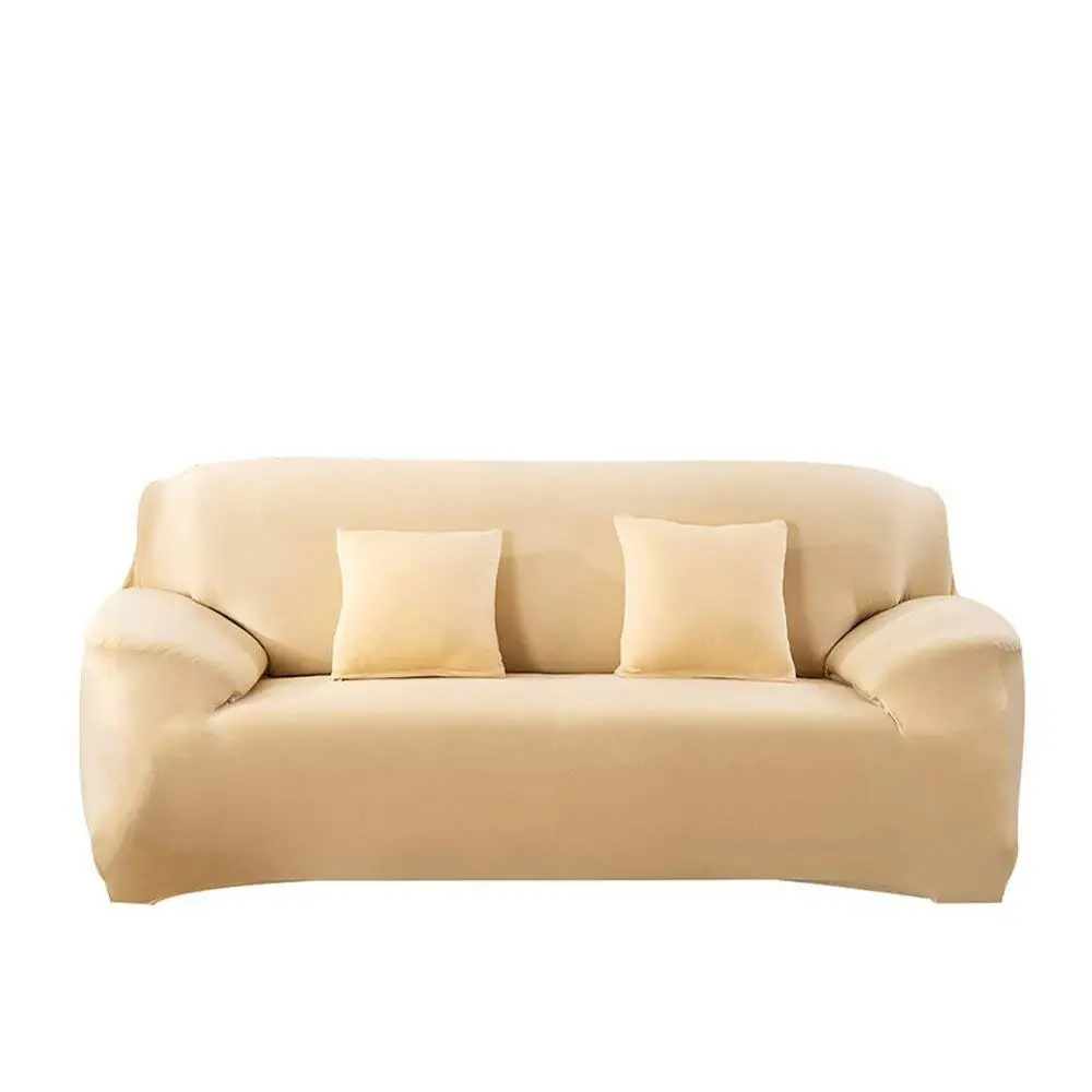 Сплошной цвет диван-крышка большая эластичность стрейч диван-крышка Loveseat диван угловой диван полотенце мебель крышка 1/2/3/4 местный - Цвет: Beige