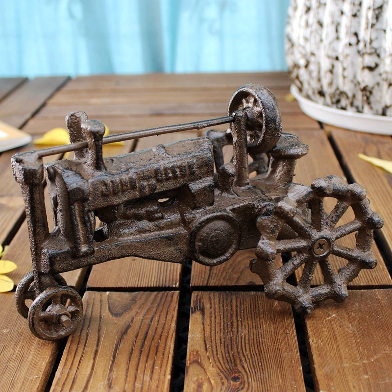 Antique Rustic Cast Iron Tractor Figurines Farm House Accents Home Tabletop Handmade Classic Tractor Model Small Iron Decoration Antique Rustic Cast Iron Tractor Figurines Farm House Accents Home Tabletop Handmade Classic Tractor Model Small Iron Decoration