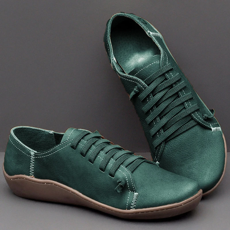 

spring and autumn New Flat Shoes Woman Casual Lace-up Shoes Restoring ancient ways Comfortable Round Toe Shoes
