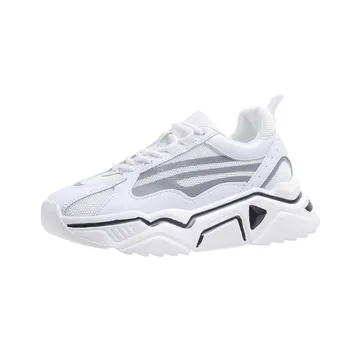 

ins daddy shoes women 2019 Korean new wild thick bottom casual sports shoes white shoes luminous single shoes