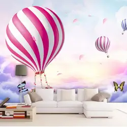 Пользовательские обои детей, спальня обои сказка приключений тему фон росписи обои большой горячий воздух воздушный шар росписи