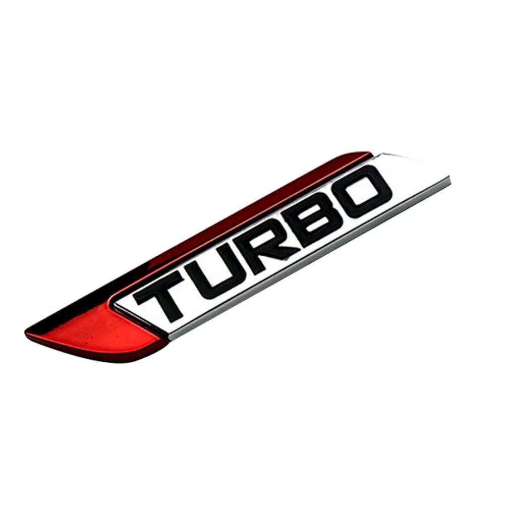 2-Pack Turbo Car Emblems - Metal Fender Badge Stickers For Cars, Trucks & SUVs
