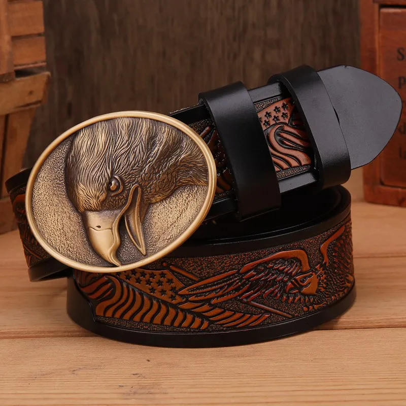 Bird buckle camel Новинка, ремень с орлом для мужчин, ремни, роскошный спилок, натуральная кожа, дизайнерский ремень для мужчин, высокое качество, коричневый, кофейный, верблюжий, ястреб, золотой, 115 - Цвет: Bird buckle camel