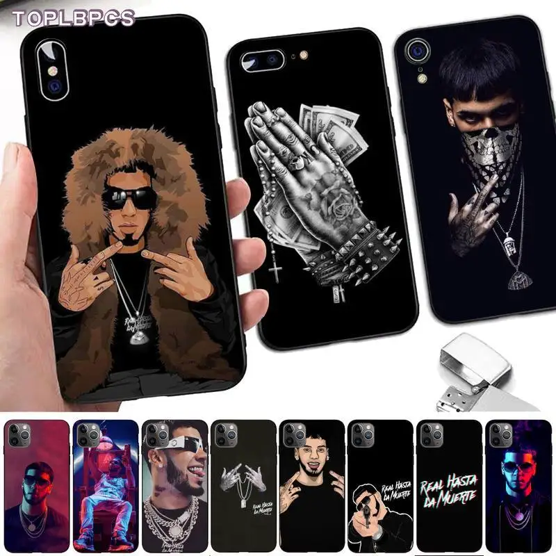 TOPLBPCS реперские кепки Anuel AA реальные Hasta La Muerte кейс для телефона чехол iPhone 8 7 6 6S Plus X