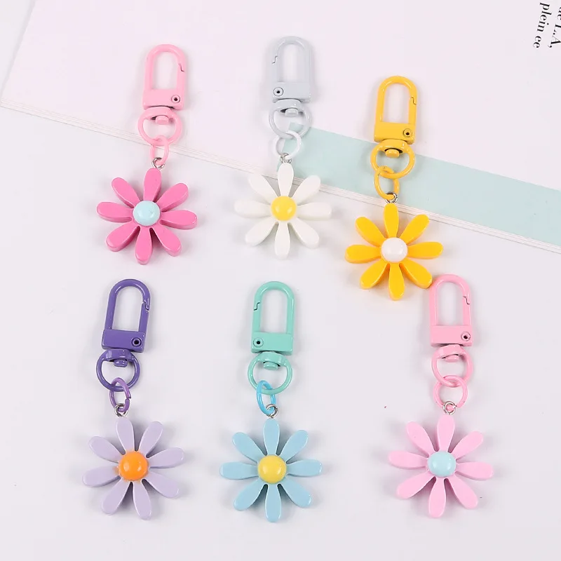 

Dayoff Korea Daisy Flower Keychain Keyring For Women Men Girl Jewelry Cute Simple Earphone Handbag Key Holder Decoration K112