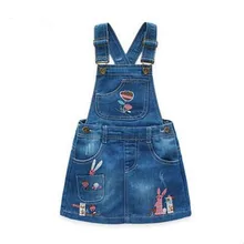 Новое поступление, джинсовый сарафан для девочек, сарафан с серебряной вышивкой для девочек, детское джинсовое платье на подтяжках, Детский Повседневный Сарафан