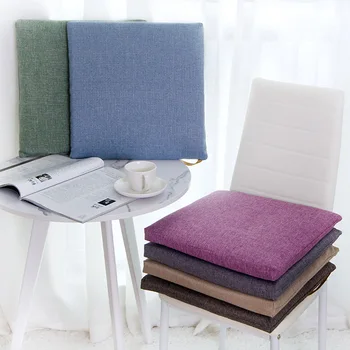 

Thick Chair Cushion Cotton Linen Office Computer Universal Pad Breathable Tatami Mats Stool Washable Decorative Floor Cushion 1p