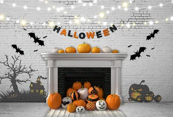 

photography background brick wall photophone Halloween autumn pumpkin children backdrop photo studio