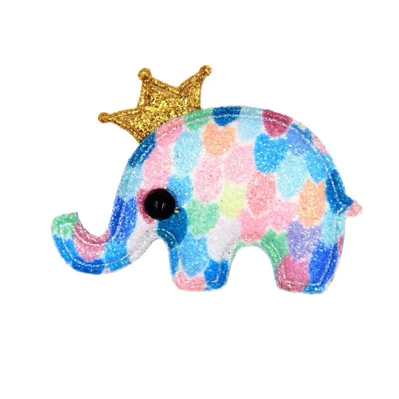 10Pcs Elephant 02 10 шт. блестящие нашивки слон дельфин сердце Корона нашивка "облако" DIY заколки для волос аксессуары радужные аппликации пришить на одежду для малышей - Цвет: 10Pcs Elephant 02