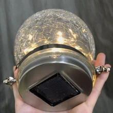 2 предмета солнечный свет сада фей, висит Стекло банку Наружное освещение декоративные Ландшафтный дворик атмосферу вечерние трещины