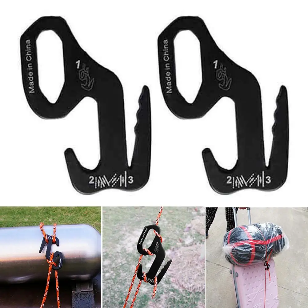 

2Pcs 9-Shape Aluminum Alloy Outdoor Camping Hiking Quick Knots Tent Wind Rope Tightener Hook Wind Rope Buckle Cord Stopper Tool