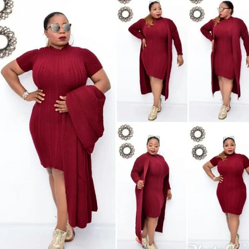 bodycon dress with long cardigan