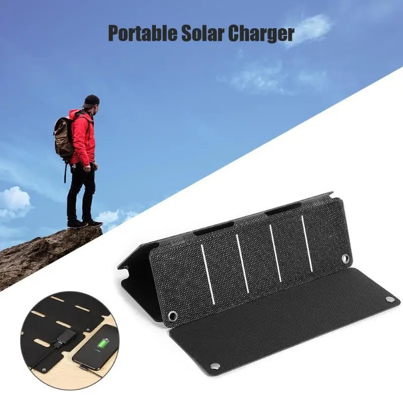 

Foldable 14W 5V USB Output Solar Panel Solar Battery Portable Solar Cell Charger Suitable for Outdoor Cycling Hiking Camping
