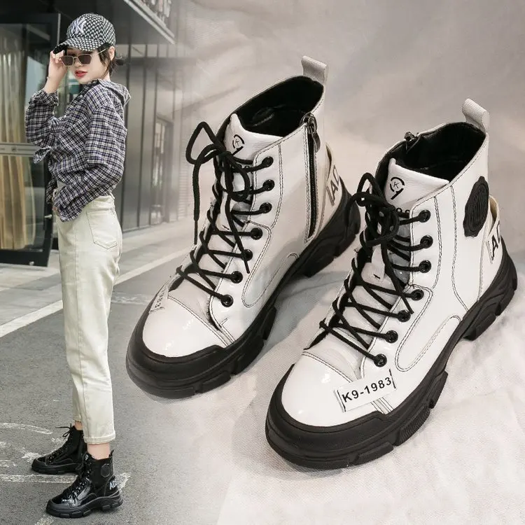 

Martin Boots 2018 New Style Spring, Autumn And Winter WOMEN'S Shoes plus Velvet Korean-style Students Versatile British Style Wi