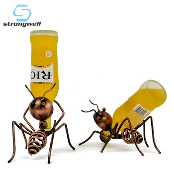 

Strongwell European Little Ant Wine Rack Cocktail Wine Holder Bar Dining Table Wine Cabinet Home Decoration Living Room Gift