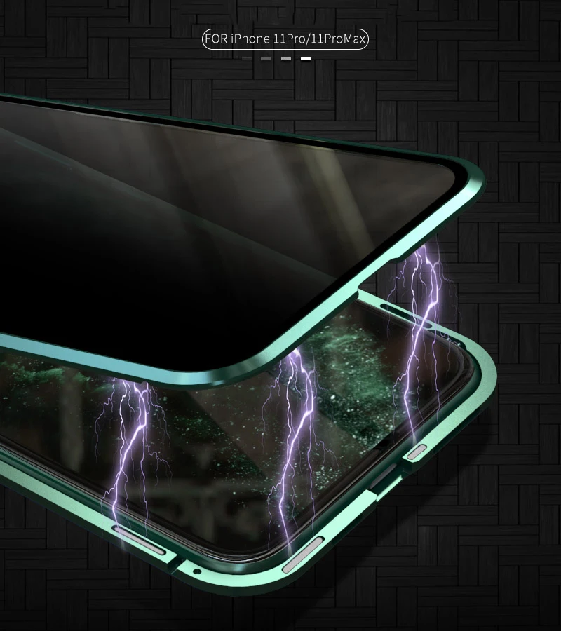 Магнитный двухсторонний чехол из закаленного стекла для iPhone 11Pro 6 7 8 Plus XS чехол для MAX XR анти-писк металлический чехол-бампер