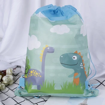 

Cartoon Cute Dinosaur Theme Decorate Non-woven Fabric Baby Shower Drawstring Gifts Bags School Backpacks Gift 1PCS