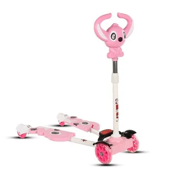 

2020 children's lightweight scooter children's folding bicycle scissors twisting swing sliding flash toy car boy and gril
