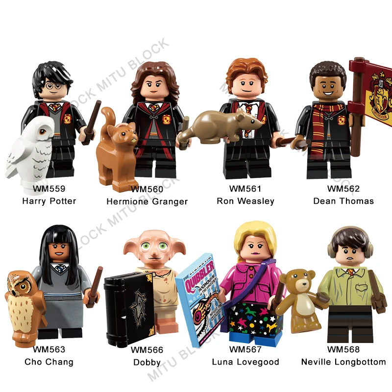 

For Harri Magic Series Fantastic Beasts Hermione Granger Ron Weasley Dean Thomas Cho Chang Dobby Luna Lovegood Building Block