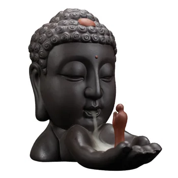 

Ceramic Brown Buddhism Incense Burner, Statue Burner,Figurine Statue,6x3inch
