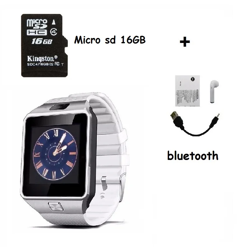 Горячая Распродажа DZ09 Смарт часы Android телефонный звонок 2G GSM sim-карта камера Bluetooth Smartwatch для andoid и ios - Цвет: with BT and TF