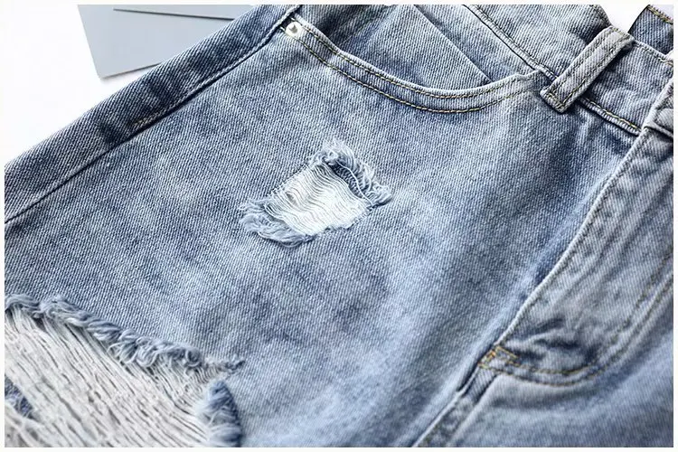 AliExpress, женские штаны, летние потертые джинсовые шорты, западный стиль, модные ретро джинсовые шорты с высокой талией и дырками