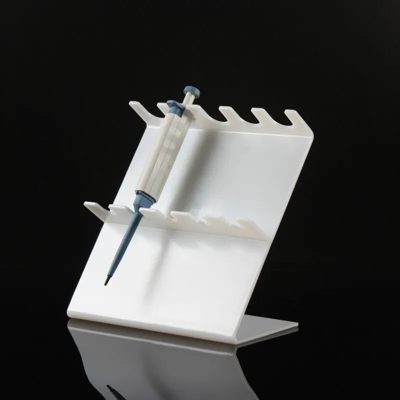 Acrylic Pipette Stand White Plexiglass Pipettor Holder Z-shaped Pipet Rack Holds Up To 5 Single-channel Pipettes Thickness 4 mm