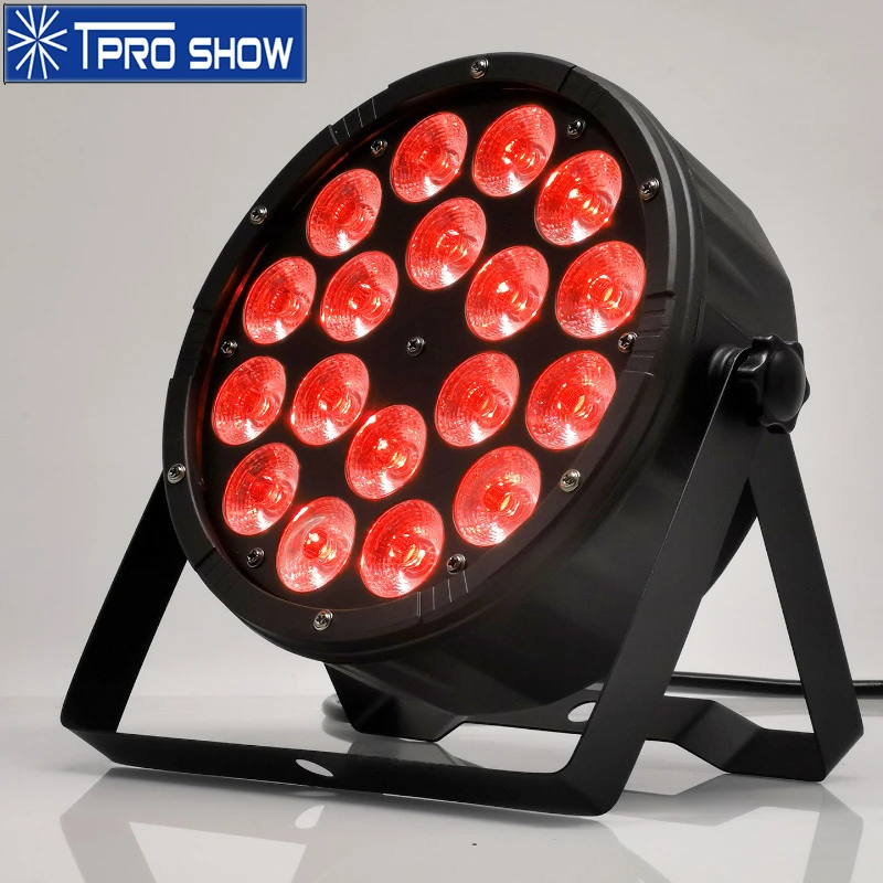 

RGBW LED PAR Light 18x12W Flat Par Can Stage Lighting Effect Strobe Dimming Dmx512 Sound Party Lights For Wedding Club Disco DJ