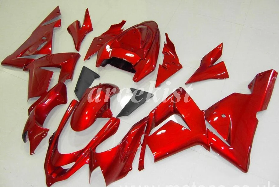 red glossy ABS мотоцикл обтекатели комплект для Kawasaki Ninja ZX-10R ZX10R 2004 2005 04 05 Кузов Набор Черный Зеленый эльф - Цвет: red glossy