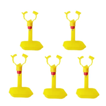 

5sets Poultry Chicken Drinker Hanging Cups Chick Automatic Waterers Drinking Fountain Pipes Ball Nipple Poultry Feeding Supplies