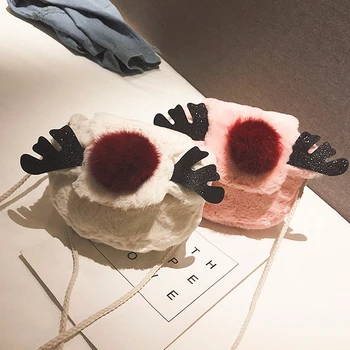 

Cartoon Christmas Women Bags Designer Girls Mini Reindeer luxury Handbags Cute Crossbody bags for women Plush Purse