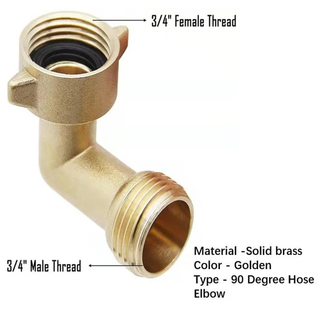 Kerti Tömlő Könyök 90 Fokos Sárgaréz Szilárd Adapter Gyors Forgócsatlakozó Hosszabbító - Image 5