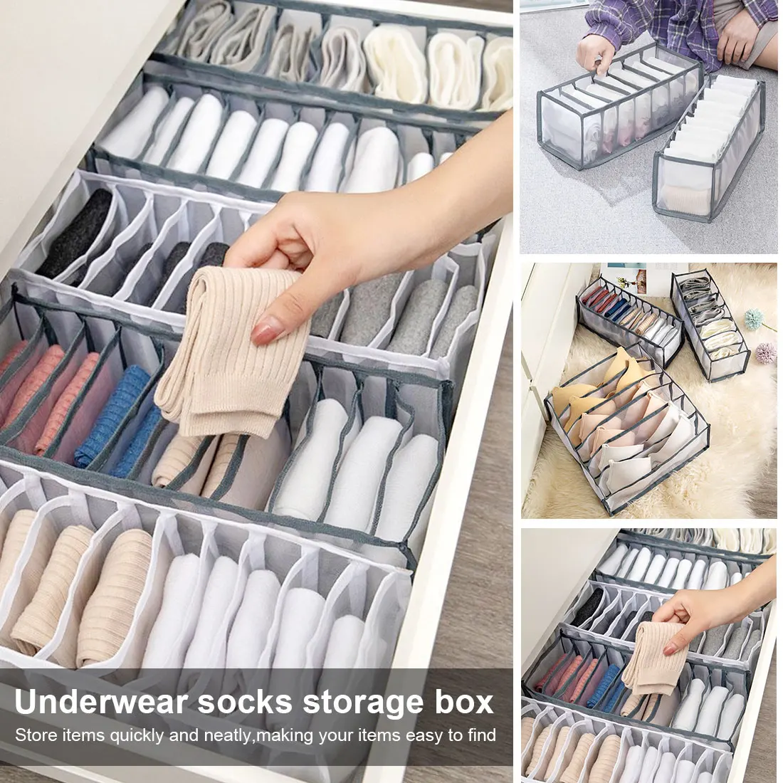 

New 3pcs Portable Underwear Storage Box Artifact For Bra Panties Socks Scarfs Drawer Underpants Box 2 Colors Household 2020 Hot