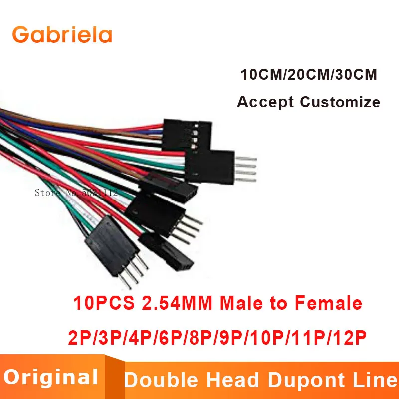 10 шт. 2,54 мм 2,54 провода Dupont линии мужчин и женщин 1P2 3 4 5 6 7 8 9 10 12 Pin Dupont Кабельный разъем соединительный кабель Провода для PCB