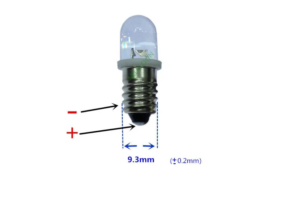 E10 LED Schraubsockel Indikatorbirne kaltweiß 6V DC Beleuchtung Lampe Licht KS 