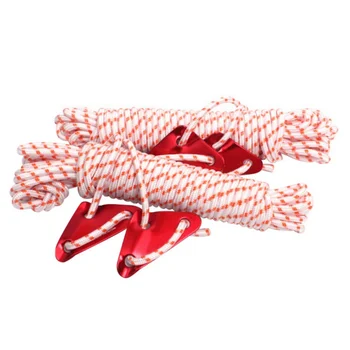 

Colorful Lanyard Tent Sling Clothesline Double Layer Clothes Rope for Outdoor Camping 10m Tent Rope with triangle buckle