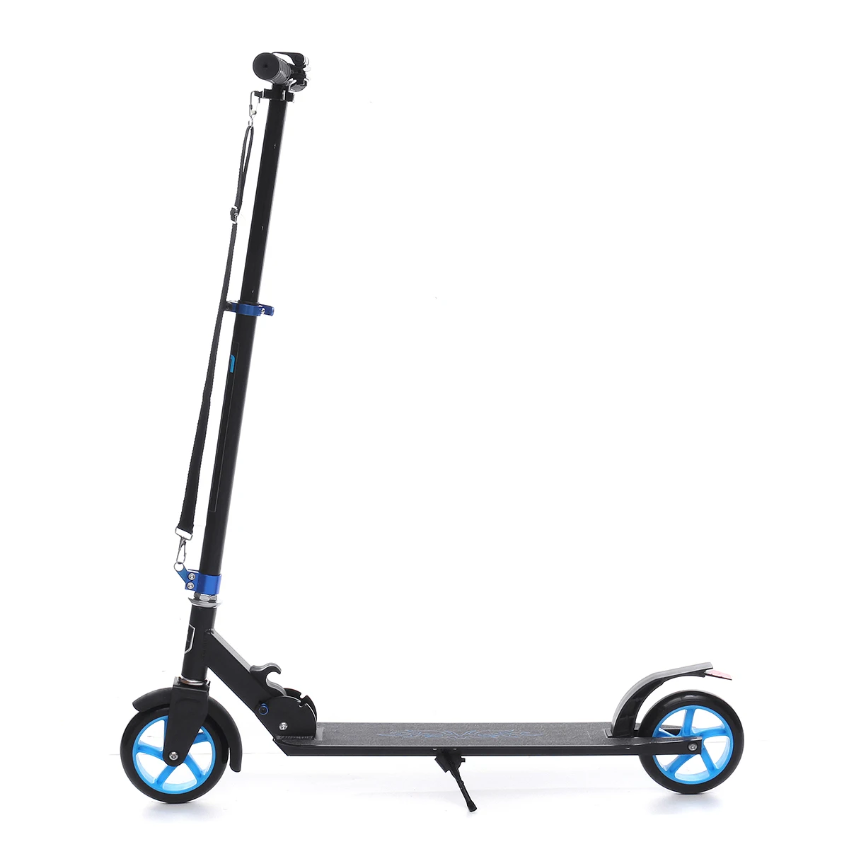 Складной самокат для взрослых из алюминиевого сплава скейтборд для бездорожья, езды регулируемая высота задний тормоз 2 колеса скутеры синий/красный 100 кг