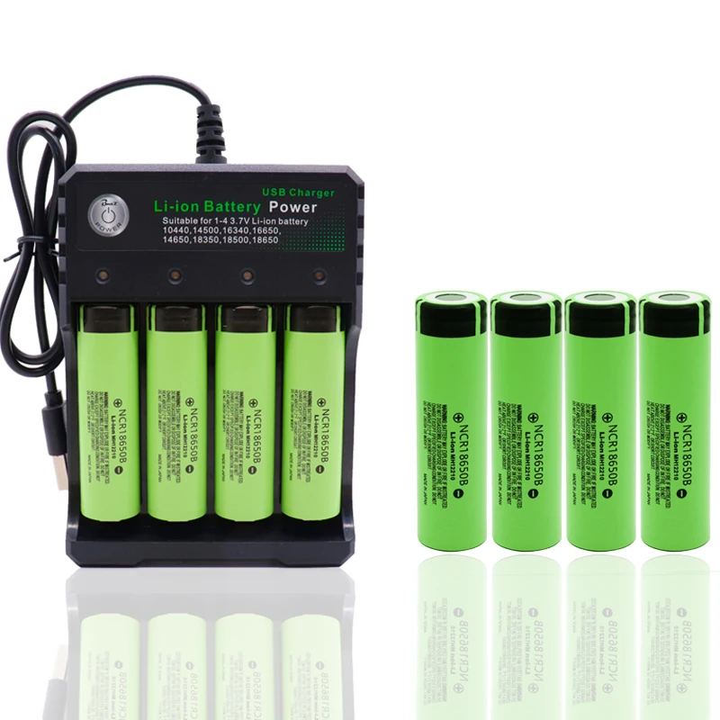 NCR18650B 3,7 v 3400 mah 18650 литиевая аккумуляторная батарея фонарик батареи и USB зарядное устройство
